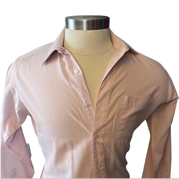 Lucasini Paris Light Pink w/ Dark Pink Stripes LS Button Front Oxford Shirt 15 - Picture 2 of 9
